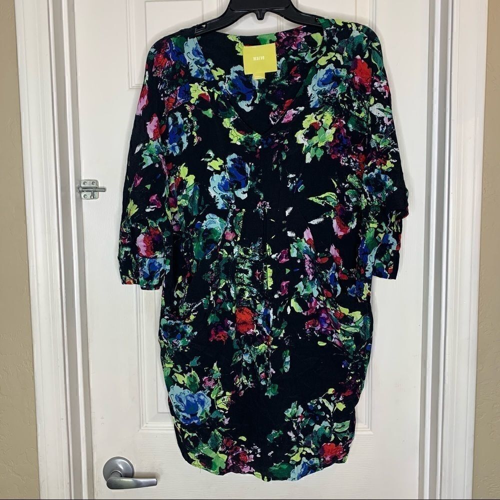 Anthropologie Maeve Petal Palette Floral Tunic Dress- Size Extra Small